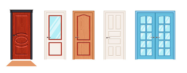 Interior or front doors isolated on white background.