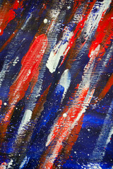 Background from different strokes of red,white and blue paint