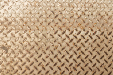 Metal sheet old foot pad with rust