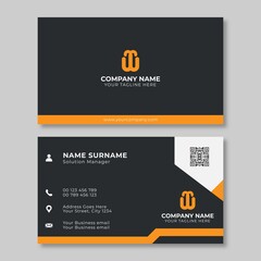simple orange and black business card template