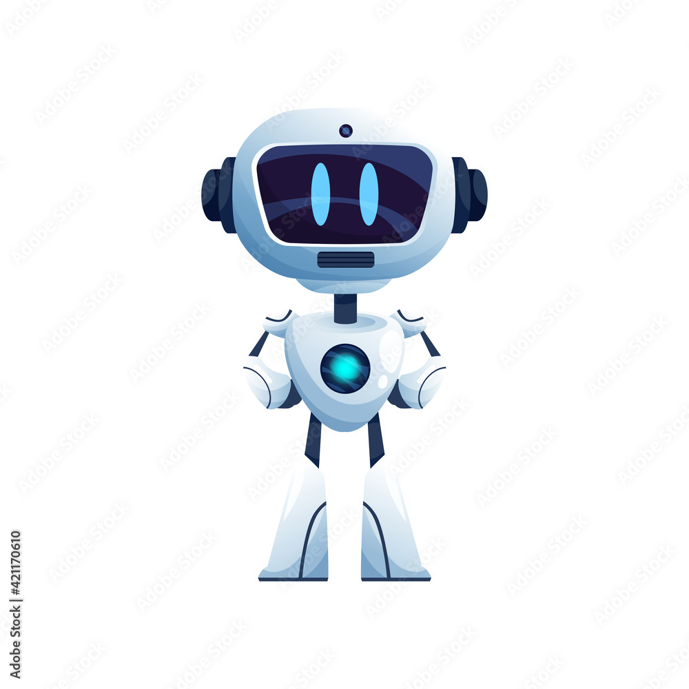Poster robot modern technologies android drone isolated realistic futuristic automation. vector robot compu