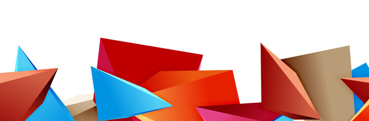Triangle mosaic abstract background, 3d triangular low poly shapes. Geometric vector illustration for covers, banners, flyers and posters and other