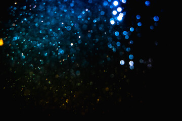 Glittering stars of blur blue  bokeh