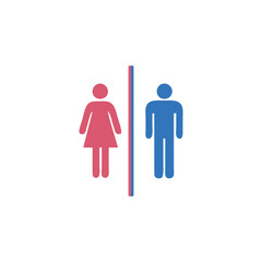 toilet icon or logo WC symbols, toilet sign Bathroom Male and female Gender vector illustration. 