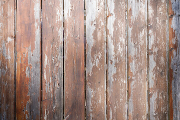 Wooden planks old used brown wall texture with natural patterns wood background