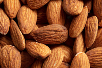 Close up of almond nuts as background.
