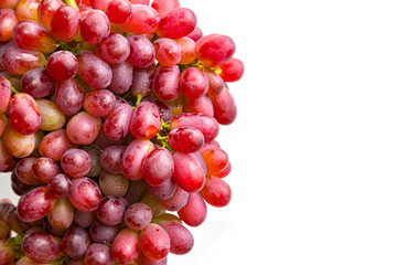 fresh red grape with water drop isolated
