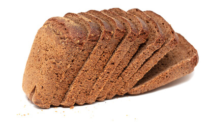 Rye bread on a white plate.