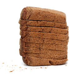 Rye bread on a white plate.