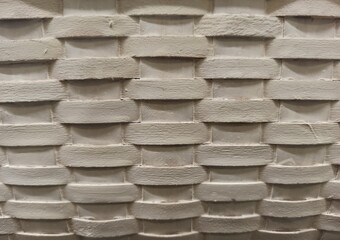 Basket made of wicker, painted white, use for background.