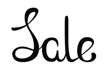 Lettering Sale in black letters on a white background