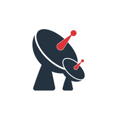 Radar Vector icon satellite dish tv technology. Vector illustration on white background.