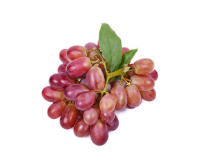 red grapes isolated on white background