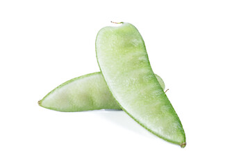 lablab bean or Dolichos bean (Dolichos lablab Linn.) on white background