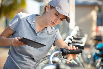 bicycle mechanic repairing city bikes