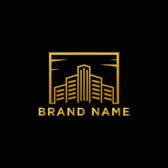 luxury building,real estate logo design vector element