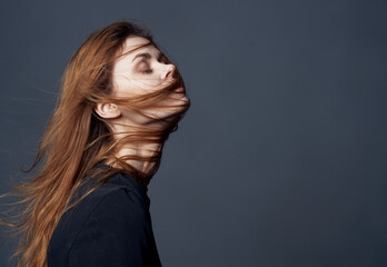 Fototapeta premium beautiful woman elegant style hairstyle model cropped view