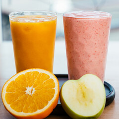 protein and milkshake with fruit