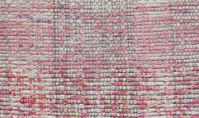 Coarse cotton woven handmade fabric, background and texture for your design, closeup, natural dye, zero waste rag and eco friendly handmade textile concept