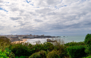 Naklejka na ściany i meble Biarritz city and its famous sand beaches