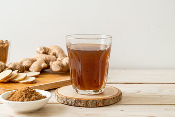 hot and sweet ginger juice glass