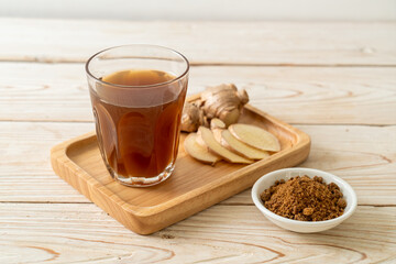 hot and sweet ginger juice glass