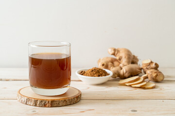 hot and sweet ginger juice glass