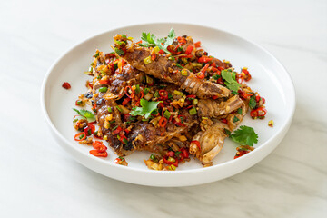 Stir-fried Mantis Shrimp or Crayfish with Chilli and Salt.