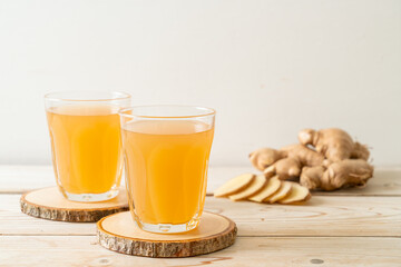 fresh and hot ginger juice glass