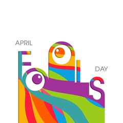 April fool's day celebration greeting card design.