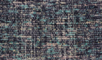 Coarse cotton woven handmade fabric, background and texture for your design, closeup, natural dye, zero waste rag and eco friendly handmade textile concept