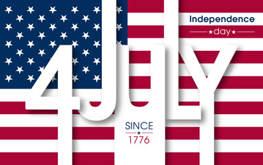 Illustration of Independence day of United states of America,4 July.