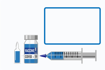 Covid-19 Coronavirus concept. vaccine vial and syringe. quarantine from Wuhan novel coronavirus. pandemic covid-19 outbreak. isolated icon