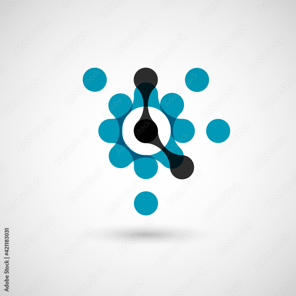 Poster vector isolated circle logo design template. abstract dots symbol. icon round shape.