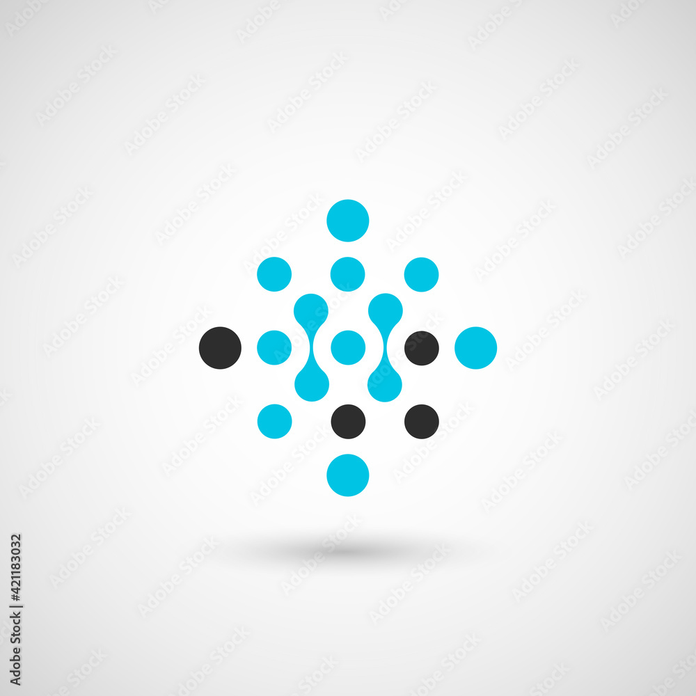 Poster vector isolated circle logo design template. abstract dots symbol. icon round shape.