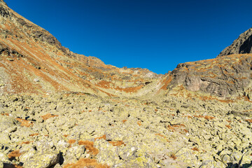 Higher part of Mlynicka dolina valley in autumn Vysoke Tatry mountains in Slovakia © honza28683