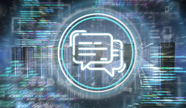 Server room data center - 3d rendering