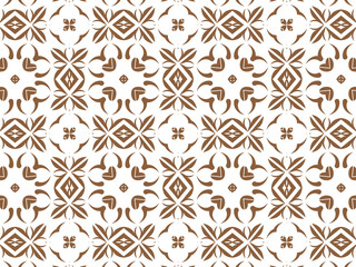 Geometric Seamless Ornament Abstract Pattern Brown and White. Wallpaper Geometric Tile Digital Paper for Print and Background.