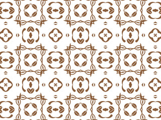 Geometric Seamless Ornament Abstract Pattern Brown and White. Wallpaper Geometric Tile Digital Paper for Print and Background.