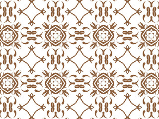 Geometric Seamless Ornament Abstract Pattern Brown and White. Wallpaper Geometric Tile Digital Paper for Print and Background.