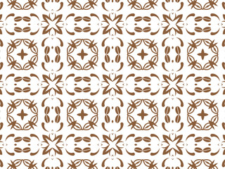 Geometric Seamless Ornament Abstract Pattern Brown and White. Wallpaper Geometric Tile Digital Paper for Print and Background.