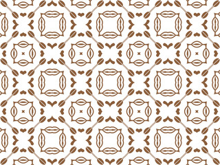 Geometric Seamless Ornament Abstract Pattern Brown and White. Wallpaper Geometric Tile Digital Paper for Print and Background.