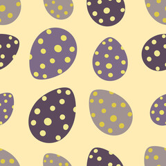 Fototapeta na wymiar Easter eggs vector seamless pattern, spring vector background, colorful egg pattern.
