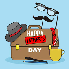 Father's day card. Men's accessories. Isolated vector