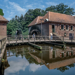 Fototapeta na wymiar Historic Watermill at Estate Singraven Denekamp Twente Netherlands Overijssel.