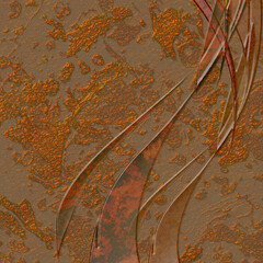 Rusty stone wall abstract texture. Painting of nature for decoration. Background illustration for design. A wave of oil.