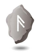 ANSUZ STONE RUNE ON A WHITE BACKGROUND IN VECTOR