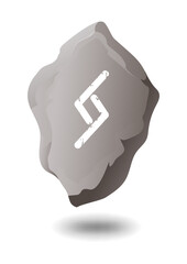 JARA STONE RUNE ON A WHITE BACKGROUND IN VECTOR
