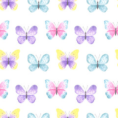 Obraz na płótnie Canvas Butterflies Seamless Pattern
