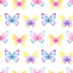 Fototapeta na wymiar Butterflies Seamless Pattern